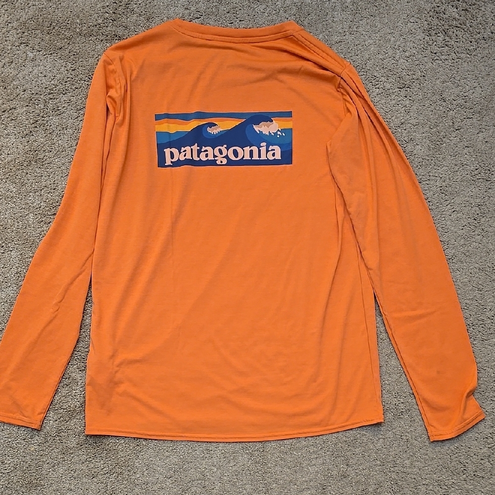 Patagonia Womens Capilene Long Sleeve Orange Top Size Small - Picture 4 of 6